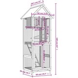  Kućica za ptice siva 60 x 58,5 x 160 cm od masivne borovine | shoptok.hr