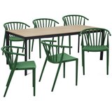 Bonami Selection vrtni blagovaonski set za 6 osoba sa zelenim stolicama Capri i stolom Thor, 210 x 90 cm | shoptok.hr