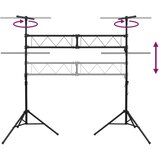 Stalak za rasvjetu crni 338x115x(180-300) cm čelični | shoptok.hr