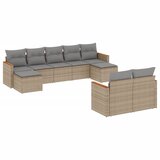 vidaXL 9-dijelni set vrtnih sofa s jastucima bež od poliratana | shoptok.hr