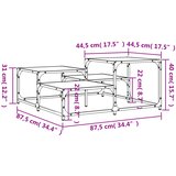  Stolić za kavu boja hrasta 87,5x87,5x40 cm konstruirano drvo | shoptok.hr