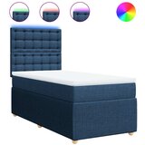  Krevet s oprugama i madracem plavi 100 x 200 cm od tkanine | shoptok.hr