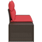  2-sedežni vrtni kavč z blazinami rjava poli ratan, (22015727) | Shoptok.si