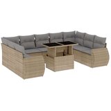 vidaXL 10-dijelni set vrtnih sofa s jastucima bež od poliratana | shoptok.hr