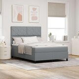 vidaXL Postelja s škrbino z vzmetnico svetlo siva 140x190 cm tkanina, (22084049) | Shoptok.si