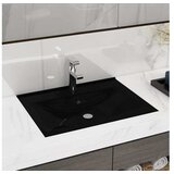  Razkošen umivalnik z luknjo mat črn 60x46 cm keramičen | Shoptok.si
