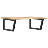  Zidna polica za umivaonik od čelika i masivnog bagremovog drva Smeđa 80 x 60 x 2 cm | Shoptok.si