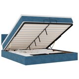 vidaXL Otomanski posteljni okvir z vzmetnico moder 200x200 cm žamet, (22053366) | Shoptok.si