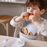 BABYBJORN komplet jedilni set slinček, krožnik, lonček, žlica in vilice Grey | Shoptok.si
