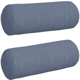 vidaXL Blazine 2 pcs Modra Ø 25 x 70 cm Žametna tkanina | Shoptok.si