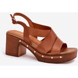 Zazoo Leather Heeled Sandals | Shoptok.si