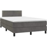  box spring s madracem LED tamnosivi 120 x 200 cm baršun | shoptok.hr