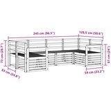  Set vanjskih sofa 6 pcs Bijela 245 x 128,5 x 73 cm | shoptok.hr