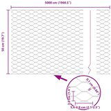 vidaXL Heksagonalna Ograda Siva 0.5x50 m Čelik | shoptok.hr