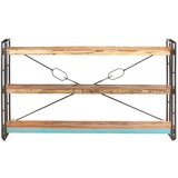 Furnova Knjižna omara 3-nadstropna 140x30x80 cm trden predelan les, (21932569) | Shoptok.si