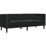 vidaXL Kavč Črna 194 x 74,5 x 70,5 cm Žamet, (5000138052) | Shoptok.si