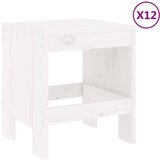  13-dijelni vrtni blagovaonski set bijeli od masivne borovine | shoptok.hr