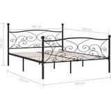  Za krevet s podnicama crni metalni 180 x 200 cm | shoptok.hr
