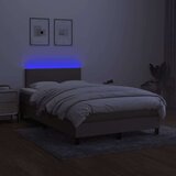 vidaXL Krevet box spring s madracem LED smeđesivi 120 x 200 cm tkanina | shoptok.hr