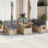 vidaXL Vrtna sedežna garnitura z blazinami 9-delna bež ratan/akacija, (21783233) | Shoptok.si