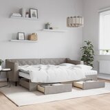  Dnevni krevet na razvlačenje smeđesivi 80 x 200 cm od tkanine | shoptok.hr