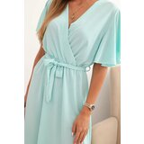Kesi Włoski Dress with a crossover neckline mint | Shoptok.si