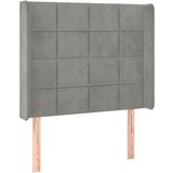 Maison Chic vzglavna omarica - nočna omarica - posteljna omarica z ušesi svetlo sivo 83x16x118/128 cm žamet, (21712357) Cene