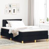 vidaXL Box Spring Krevet s Madracem & LED Crni 120x200 cm Tkanina | shoptok.hr