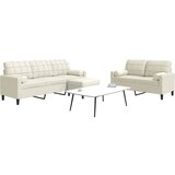 vidaXL 3-dijelni set sofa s jastucima krem baršunasti Cijene