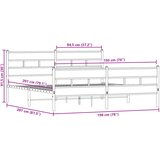  Metalni okvir kreveta bez madraca boja hrasta 193x203 cm | shoptok.hr