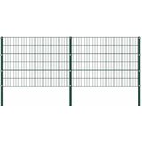  Ogradni panel sa stupovima od željeza 349x120 cm zeleni | shoptok.hr