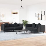 vidaXL 2-dijelni set sofa s jastucima crni baršunasti Cijene