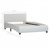  Okvir za krevet od umjetne kože s LED svjetlom bijeli 90x200 cm | Eponuda.com