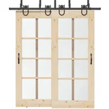 Komplet opreme za drsna vrata 200 cm jeklo črne barve, (21944850)