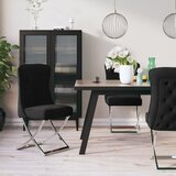  Blagovaonska stolica crna 53 x 52 x 98 cm od baršuna i čelika | shoptok.hr