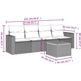  5-dijelni set vrtnih sofa od poliratana s jastucima crni | shoptok.hr