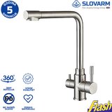 Slovarm slavina za sudoperu hrom inox 2u1 - standardna i filtrirana voda Cene