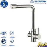 Slavina za sudoperu HROM INOX 2u1 - standardna i filtrirana voda - Slovarm 486020