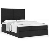 vidaXL Otomanski posteljni okvir z vzmetnico črn 140x190 cm blago | Shoptok.si