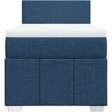 vidaXL Box spring postelja z vzmetnico modra 90x200 cm blago | Shoptok.si
