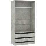 The Living Store Garderobna omara betonsko siva 100x50x200 cm iverna plošča - Garderobna Omara, (21419693) | Shoptok.si