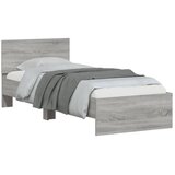  Okvir za krevet s uzglavljem siva boja hrasta 90x190 cm drveni | shoptok.hr