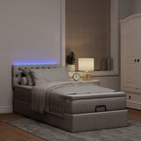 vidaXL Otomanska postelja z vzmetnico taupe 100x200 cm blago Cene
