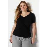 Trendyol curve plus size blouse - black - regular fit Cene