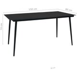 vidaXL 7-dijelni vrtni blagovaonski set pamučni konop i čelik crni | shoptok.hr