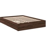  Posteljni okvir s predali rjavi hrast 120x190 cm inž. les | Shoptok.si
