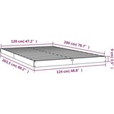  Okvir za krevet bijela 120x200 cm od masivne borovine | shoptok.hr