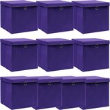vidaXL Kutije za pohranu s poklopcima 10 kom ljubičaste 32x32x32 cm Cijene