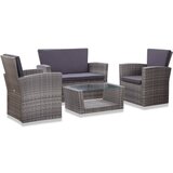 Maison Chic Seti vrtnega pohištva - Vrtna garnitura z blazinami 4-delna poli ratan siva, (21796029) | Shoptok.si