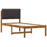  Krevetni okvir s tapiciranim uzglavljem Prirodna i tamnosiva - Prirodna i tamnosiva 80 x 200 cm | shoptok.hr